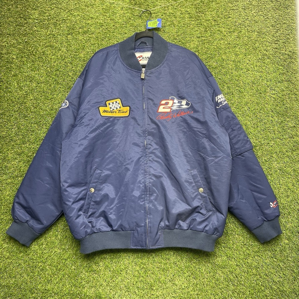 Vintage Rusty Wallace Miller Time Jacket Mens XL Chase Authentics NASCAR Team